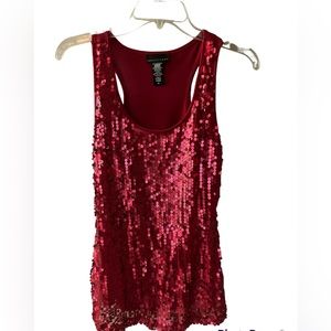 Women’s festive Red Sequin Tank